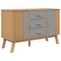 Aparador OLDEN madera maciza pino gris y marrón 114x43x73,5 cm de , Aparadores - Ref: Foro24-358598, Precio: 167,43 €, Descue...