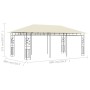 Cenador con mosquitera color crema 6x3x2,73 m de vidaXL, Carpas y cenadores - Ref: Foro24-47971, Precio: 384,96 €, Descuento: %