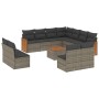 Set de sofás de jardín 12 pzas con cojines ratán sintético gris de , Conjuntos de jardín - Ref: Foro24-3227775, Precio: 678,1...