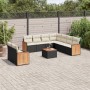 Set de sofás de jardín 10 pzas cojines ratán sintético negro de , Conjuntos de jardín - Ref: Foro24-3260187, Precio: 625,65 €...