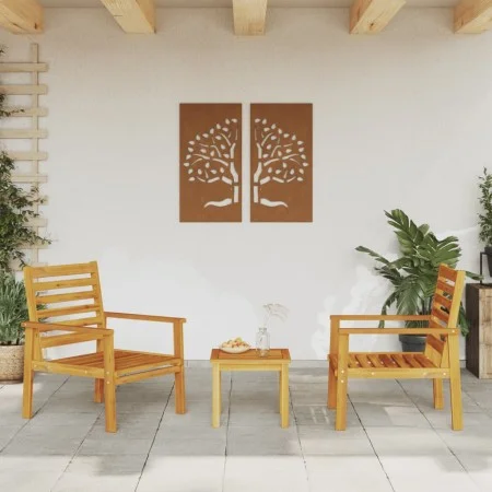 Sillón de jardín 2 unidades madera maciza acacia 66,5x65x81 cm de , Sillas de jardín - Ref: Foro24-366374, Precio: 131,70 €, ...