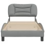 Estructura de cama con cabecero de tela gris claro 90x190 cm de , Camas y somieres - Ref: Foro24-3207737, Precio: 164,83 €, D...