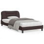 Estructura de cama con cabecero de tela marrón 100x200 cm de , Camas y somieres - Ref: Foro24-3207754, Precio: 141,05 €, Desc...