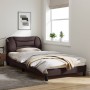Estructura de cama con cabecero de tela marrón 100x200 cm de , Camas y somieres - Ref: Foro24-3207754, Precio: 141,05 €, Desc...