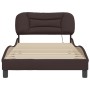 Estructura de cama con cabecero de tela marrón 100x200 cm de , Camas y somieres - Ref: Foro24-3207754, Precio: 141,05 €, Desc...