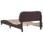 Estructura de cama con cabecero de tela marrón 100x200 cm de , Camas y somieres - Ref: Foro24-3207754, Precio: 141,05 €, Desc...