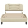 Estructura de cama con cabecero de tela color crema 100x200 cm de , Camas y somieres - Ref: Foro24-3207756, Precio: 160,97 €,...