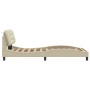 Estructura de cama con cabecero de tela color crema 100x200 cm de , Camas y somieres - Ref: Foro24-3207756, Precio: 160,97 €,...