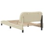 Estructura de cama con cabecero de tela color crema 100x200 cm de , Camas y somieres - Ref: Foro24-3207756, Precio: 160,97 €,...