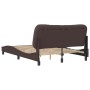 Estructura de cama con cabecero de tela marrón oscuro 120x200cm de , Camas y somieres - Ref: Foro24-3207761, Precio: 193,60 €...