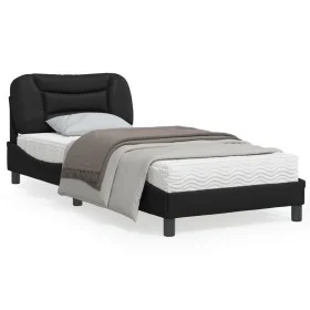 Bettgestell mit Kopfteil aus schwarzem Kunstleder 80x200 cm von , Betten und Lattenroste - Ref: Foro24-3207960, Preis: 139,67...