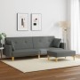 Sofá cama de 2 plazas con taburete tela gris oscuro de , Sofás - Ref: Foro24-3216241, Precio: 333,16 €, Descuento: %