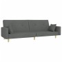Sofá cama de 2 plazas con taburete tela gris oscuro de , Sofás - Ref: Foro24-3216241, Precio: 333,16 €, Descuento: %