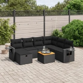 Set de sofás de jardín 8 piezas y cojines ratán sintético negro de , Conjuntos de jardín - Ref: Foro24-3264961, Precio: 518,6...