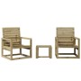 Juego de muebles de jardín 3 pzas madera de pino impregnada de , Conjuntos de jardín - Ref: Foro24-832556, Precio: 124,35 €, ...