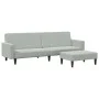 Sofá cama de 2 plazas con taburete terciopelo gris claro de , Sofás - Ref: Foro24-3216236, Precio: 306,18 €, Descuento: %