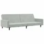 Sofá cama de 2 plazas con taburete terciopelo gris claro de , Sofás - Ref: Foro24-3216236, Precio: 306,18 €, Descuento: %