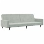 Sofá cama de 2 plazas con taburete terciopelo gris claro de , Sofás - Ref: Foro24-3216236, Precio: 311,01 €, Descuento: %