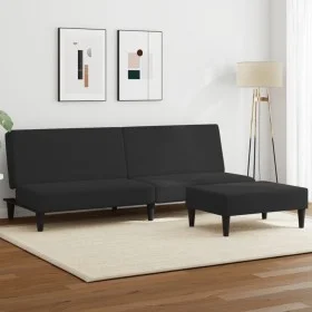 2-Sitzer-Schlafsofa mit schwarzem Samthocker von , Sofas - Ref: Foro24-3216234, Preis: 315,08 €, Rabatt: %