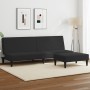 Sofá cama de 2 plazas con taburete terciopelo negro de , Sofás - Ref: Foro24-3216234, Precio: 307,03 €, Descuento: %