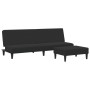 Sofá cama de 2 plazas con taburete terciopelo negro de , Sofás - Ref: Foro24-3216234, Precio: 307,03 €, Descuento: %