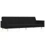 Sofá cama de 2 plazas con taburete tela negro de , Sofás - Ref: Foro24-3216229, Precio: 327,16 €, Descuento: %