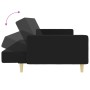 Sofá cama de 2 plazas con taburete tela negro de , Sofás - Ref: Foro24-3216229, Precio: 327,66 €, Descuento: %