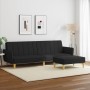 Sofá cama de 2 plazas con taburete tela negro de , Sofás - Ref: Foro24-3216248, Precio: 327,64 €, Descuento: %