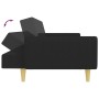 Sofá cama de 2 plazas con taburete tela negro de , Sofás - Ref: Foro24-3216248, Precio: 327,64 €, Descuento: %
