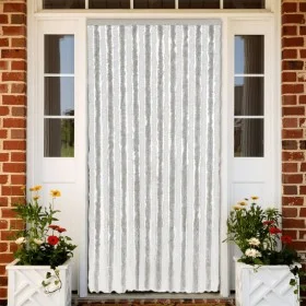 Light gray and white chenille anti-fly curtain 56x185 cm by , Mosquito nets for windows - Ref: Foro24-377311, Price: 38,74 €,...