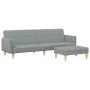 Sofá cama de 2 plazas con taburete tela gris claro de , Sofás - Ref: Foro24-3216243, Precio: 334,02 €, Descuento: %