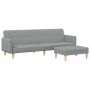 Sofá cama de 2 plazas con taburete tela gris claro de , Sofás - Ref: Foro24-3216243, Precio: 320,34 €, Descuento: %