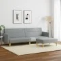 Sofá cama de 2 plazas con taburete tela gris claro de , Sofás - Ref: Foro24-3216243, Precio: 334,02 €, Descuento: %