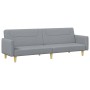 Sofá cama de 2 plazas con taburete tela gris claro de , Sofás - Ref: Foro24-3216243, Precio: 320,34 €, Descuento: %