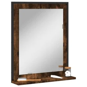 Espejo de baño con estante madera de ingeniería roble ahumado de , Tocadores - Ref: Foro24-842418, Precio: 49,67 €, Descuento: %
