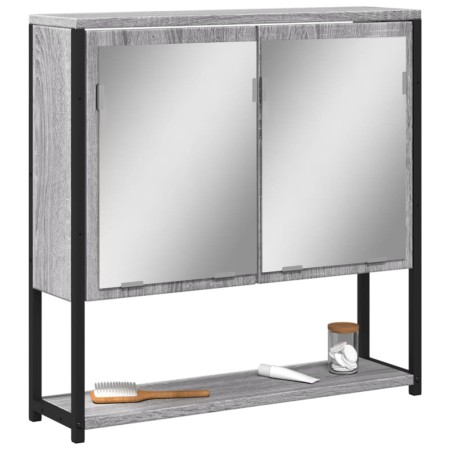 Armario con espejo de baño madera gris Sonoma 60x16x60 cm de , Tocadores - Ref: Foro24-842424, Precio: 56,27 €, Descuento: %