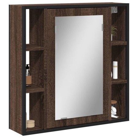 Armario con espejo baño madera marrón roble 60x16x60 cm de , Tocadores - Ref: Foro24-842430, Precio: 95,92 €, Descuento: %