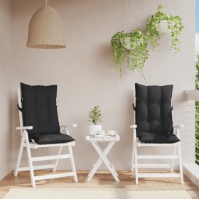 Cojines de silla con respaldo alto 2 uds tela Oxford negro de , Cojines para sillas y sofás - Ref: Foro24-377623, Precio: 63,...