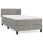 Cama box spring con colchón terciopelo gris claro 100x200 cm de vidaXL, Camas y somieres - Ref: Foro24-3127415, Precio: 313,4...