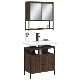 Set de muebles baño 2 pzas madera contrachapada marrón roble de , Muebles de baño - Ref: Foro24-3214659, Precio: 97,08 €, Des...