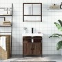 Set de muebles baño 2 pzas madera contrachapada marrón roble de , Muebles de baño - Ref: Foro24-3214659, Precio: 98,23 €, Des...