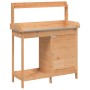 Mesa para macetas con armario madera de abeto 110,5x45x124,5 cm de , Soportes para macetas - Ref: Foro24-156344, Precio: 172,...