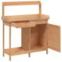 Mesa para macetas con armario madera de abeto 110,5x45x124,5 cm de , Soportes para macetas - Ref: Foro24-156344, Precio: 161,...