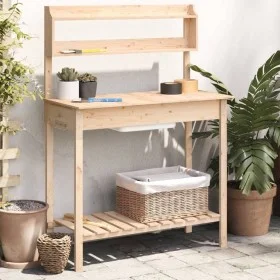Mesa para macetas con fregadero madera abeto 147,5x44x139,5 cm de , Soportes para macetas - Ref: Foro24-156346, Precio: 95,42...