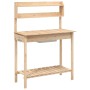 Mesa para macetas con fregadero madera abeto 147,5x44x139,5 cm de , Soportes para macetas - Ref: Foro24-156346, Precio: 90,23...