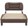 Estructura de cama con cabecero cuero sintético marrón 90x200cm de , Camas y somieres - Ref: Foro24-3207976, Precio: 162,65 €...