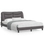 Estructura de cama con cabecero cuero sintético gris 140x200cm de , Camas y somieres - Ref: Foro24-3208005, Precio: 214,21 €,...