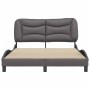 Estructura de cama con cabecero cuero sintético gris 140x200cm de , Camas y somieres - Ref: Foro24-3208005, Precio: 214,21 €,...
