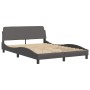 Estructura de cama con cabecero cuero sintético gris 140x200cm de , Camas y somieres - Ref: Foro24-3208005, Precio: 214,21 €,...