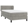 Cama box spring con colchón terciopelo gris claro 100x200 cm de vidaXL, Camas y somieres - Ref: Foro24-3127415, Precio: 313,4...
